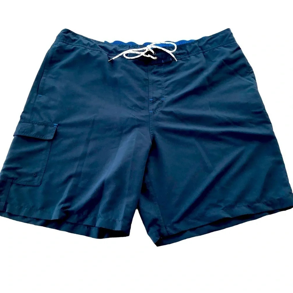 NWT Goodfellow‎ & Co Mens XXL Navy Blue 9” Inseam Board Shorts Swimwear Lined